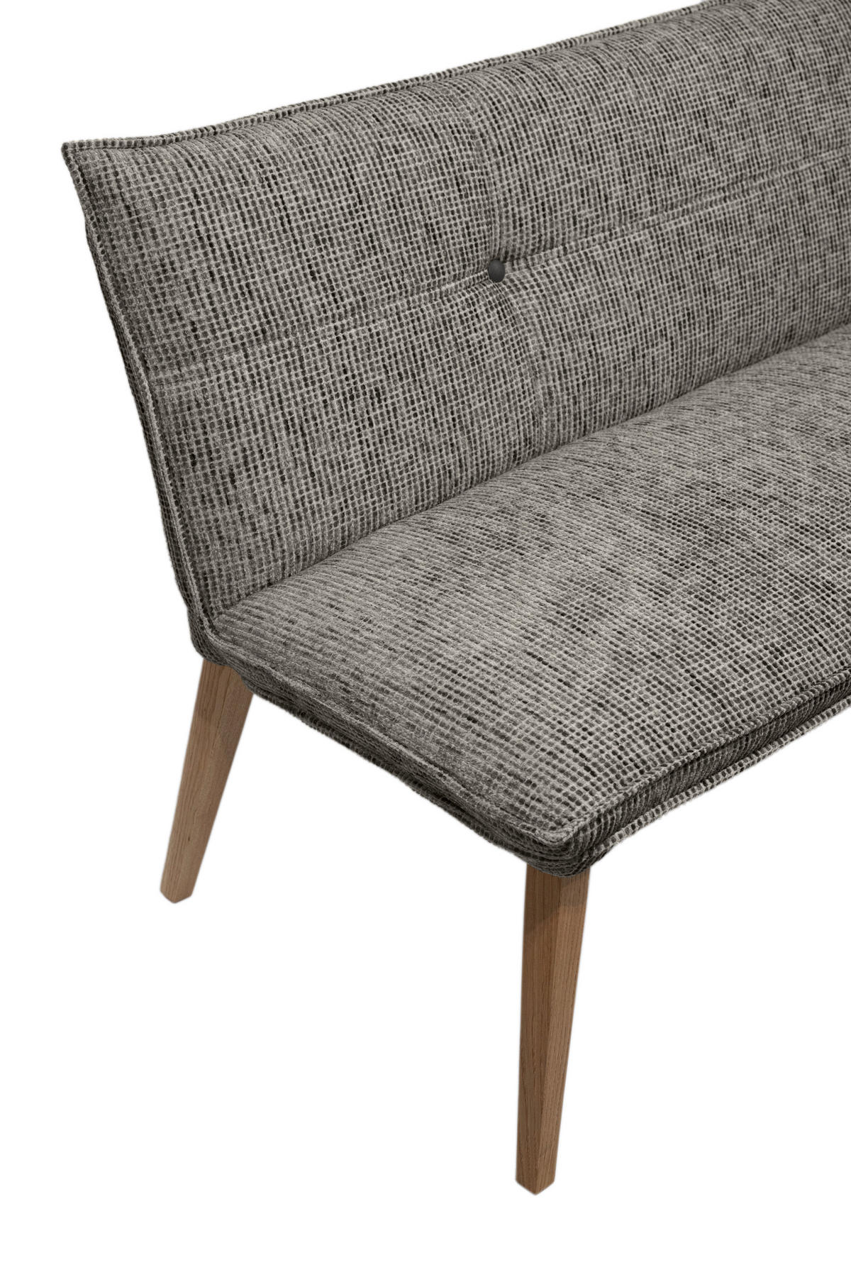 SITZBANK 179/86/65 cm Chenille Anthrazit, Eichefarben Eiche massiv Holz  - Eichefarben/Eschefarben, KONVENTIONELL, Holz/Textil (179/86/65cm) - Valdera