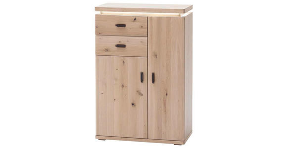 SCHUHSCHRANK  in 75/111/37 cm  - Eichefarben/Schwarz, Natur, Holz/Holzwerkstoff (75/111/37cm) - Linea Natura