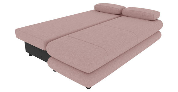 SCHLAFSOFA  in Mikrofaser Rosa  - Schwarz/Rosa, KONVENTIONELL, Kunststoff/Textil (212/93/90cm) - Carryhome