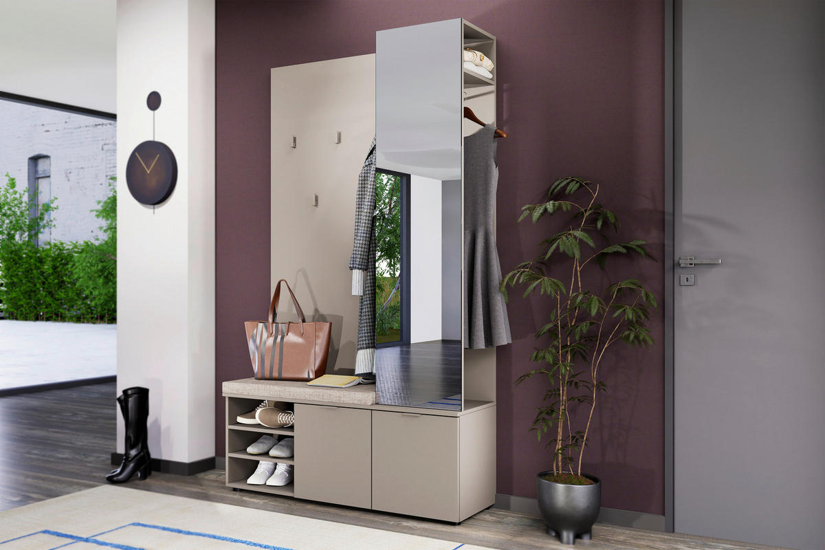 GARDEROBE  in 120/201/38 cm  - Taupe/Kaschmir, Design, Holzwerkstoff (120/201/38cm) - Livetastic