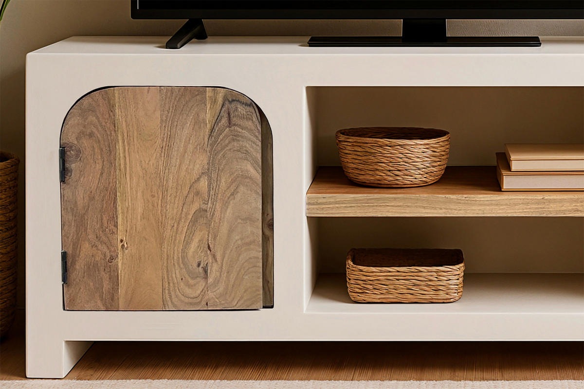 LOWBOARD  150/60/40 cm   - Naturfarben/Weiß, Design, Holz/Holzwerkstoff (150/60/40cm) - MID.YOU