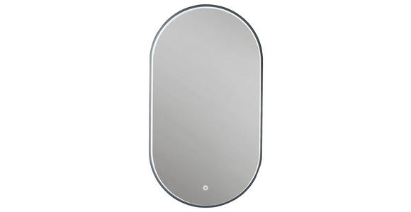 BADEZIMMERSPIEGEL 50/90/5 cm - Silberfarben/Schwarz, Design, Glas/Metall (50/90/5cm) - Novel