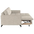 ECKSOFA in Flachgewebe, Leinenoptik Beige  - Beige/Schwarz, Design, Textil/Metall (242/170cm) - Xora