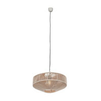 PENDELLEUCHTE 46/150 cm   - Beige/Weiß, Natur, Textil/Metall (46/150cm) - Trio Leuchten