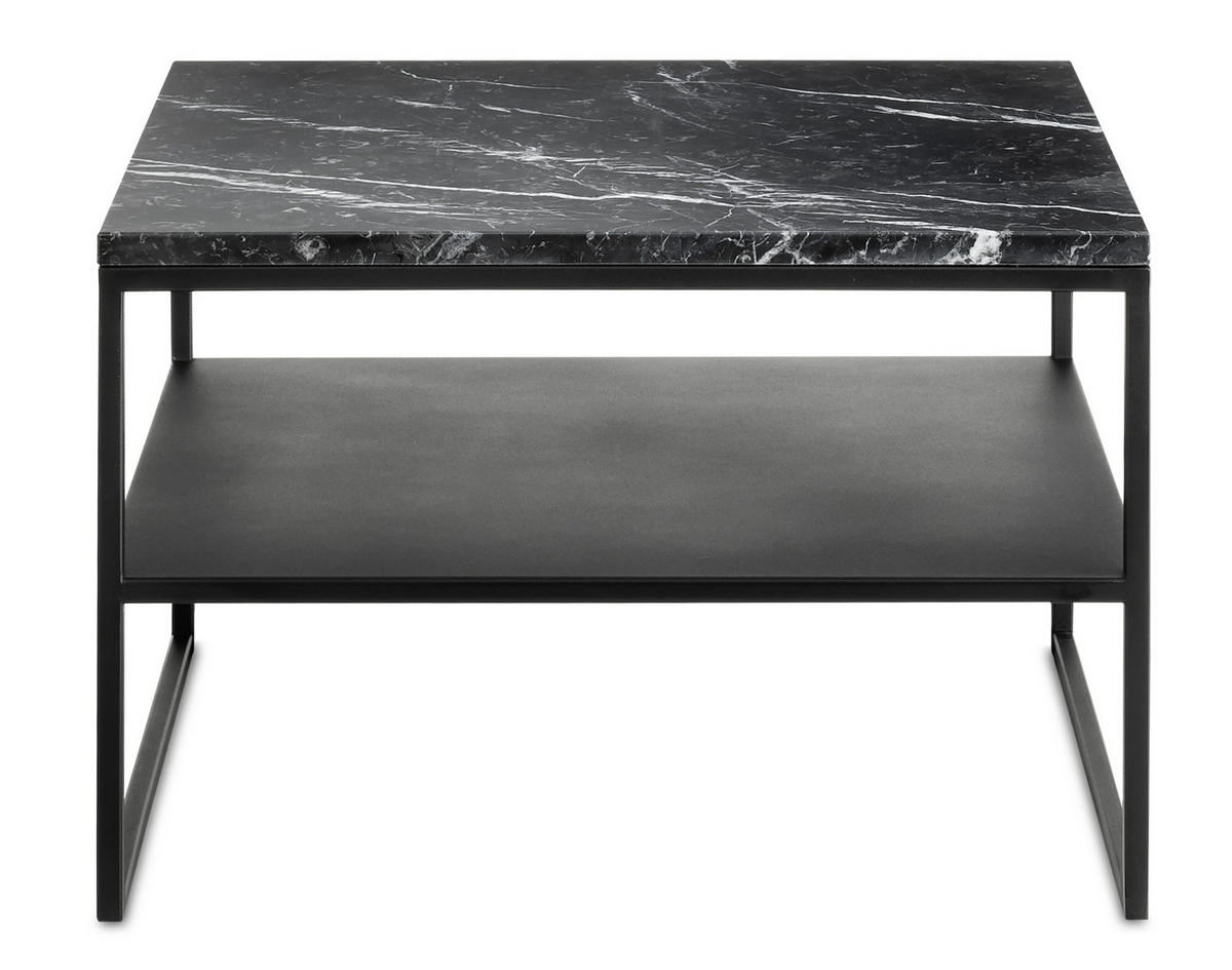 COUCHTISCH in Stein 65/65/41 cm  - Schwarz, Design, Stein/Metall (65/65/41cm) - Johann Jakob