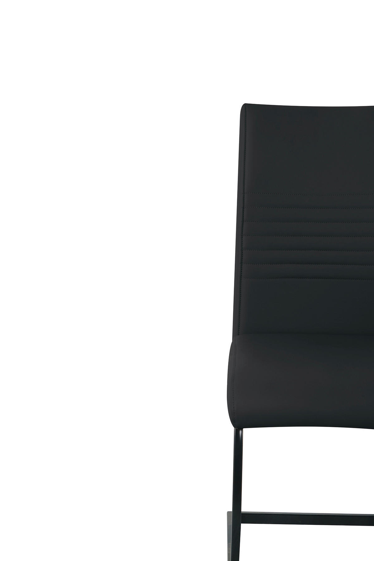 STUHL-SET 2 Stück  in Lederlook  - Schwarz, Design, Kunststoff/Textil (42/97/59cm) - Livetastic