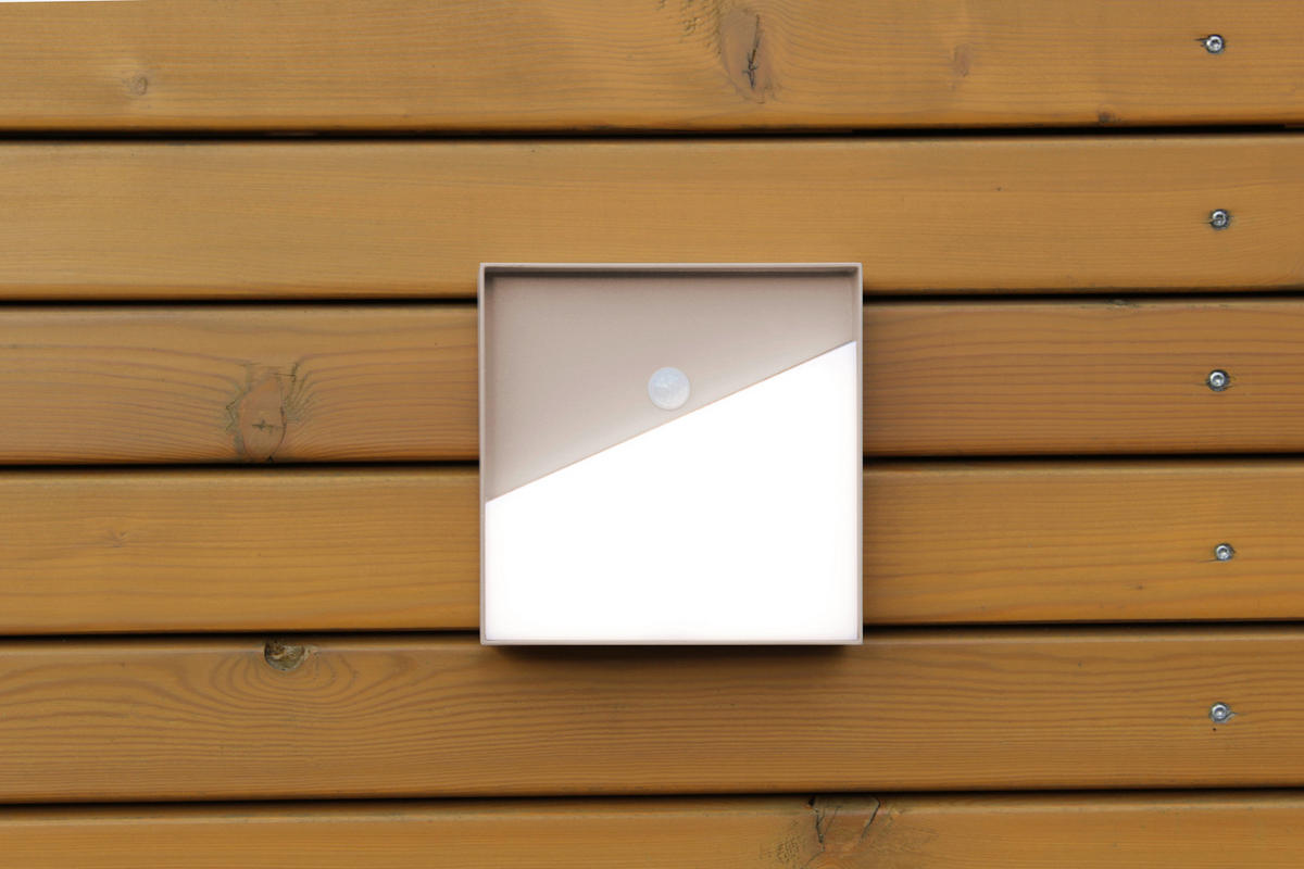 AKKU-WANDLEUCHTE - Sandfarben, Design, Metall (15/15/4cm)