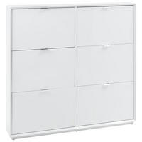 BILLENŐS CIPŐSSZEKRÉNY 127/122/18 cm  - nemesacél/fehér, Design, faalapú anyag/fém (127/122/18cm) - Xora