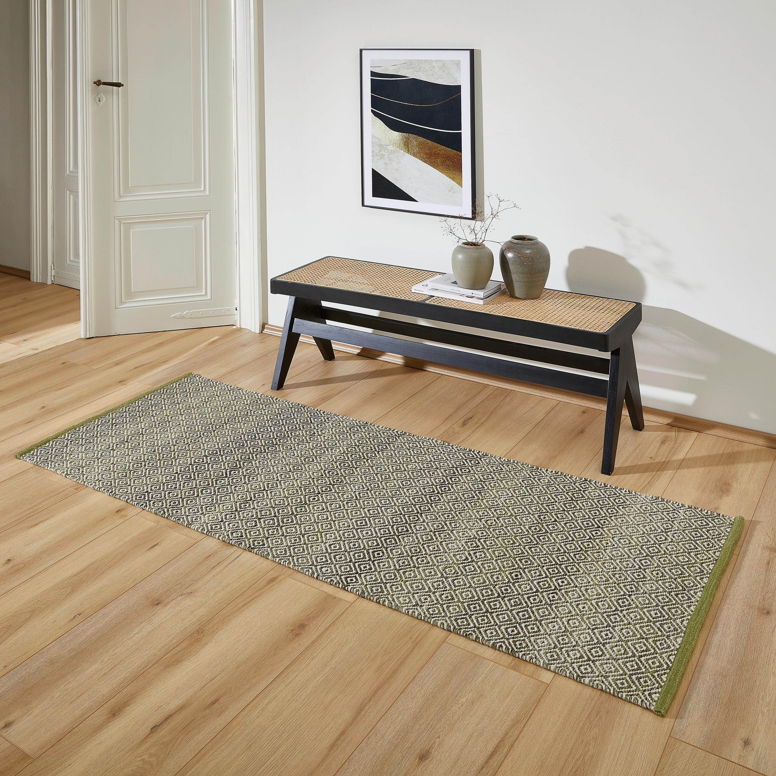 LÄUFER 80/200 cm Jupiter  - Grün, Natur, Textil (80/200cm) - Linea Natura