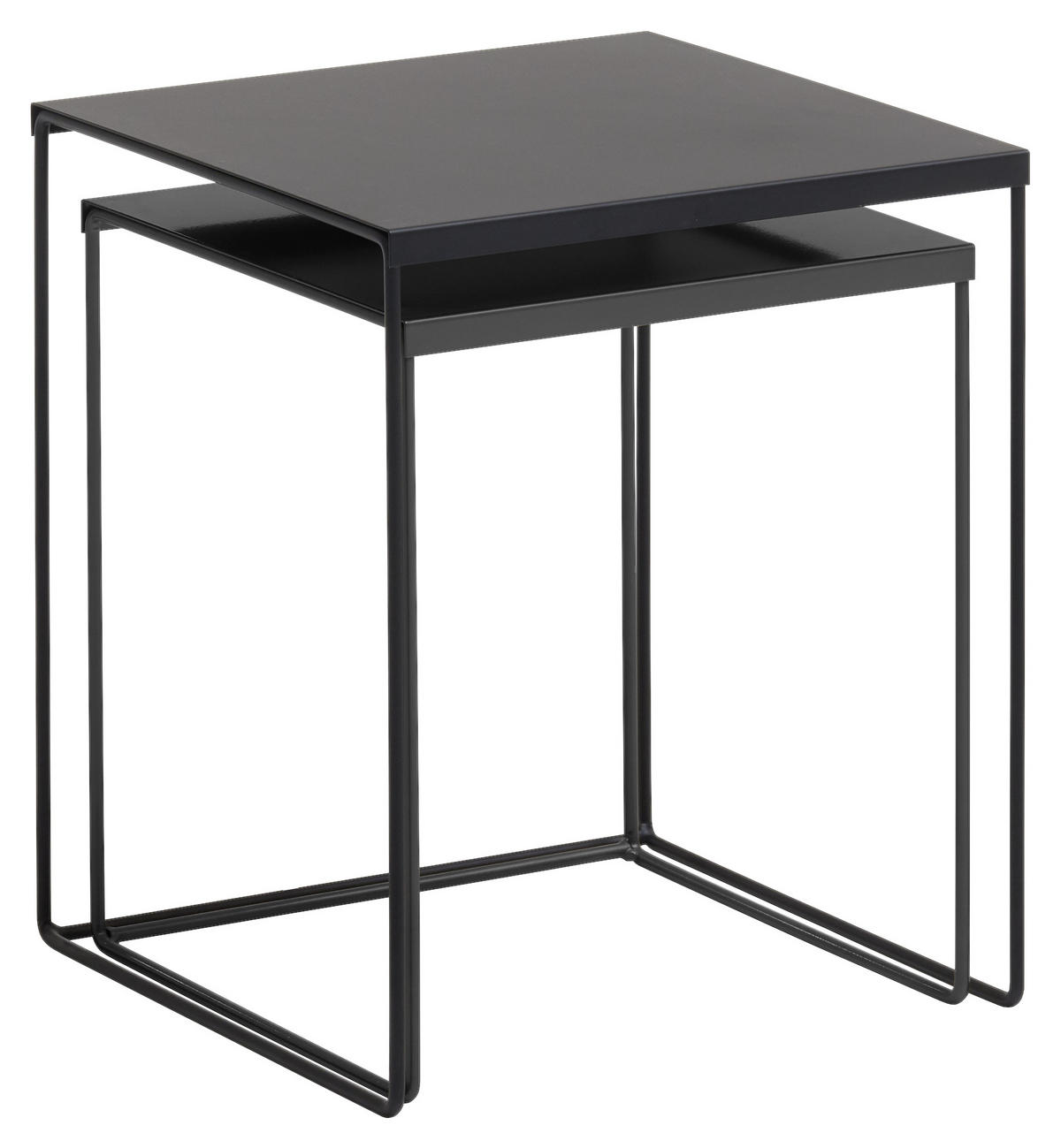 SATZTISCH 38/38/45 cm Schwarz  - Schwarz, Trend, Metall (38/38/45cm) - Livetastic