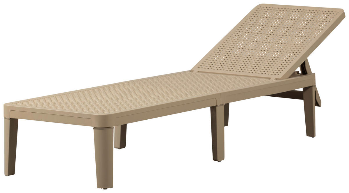 GARTENLIEGE 55/29/191 cm  - Sandfarben, Design, Kunststoff (55/29/191cm) - Gardenson