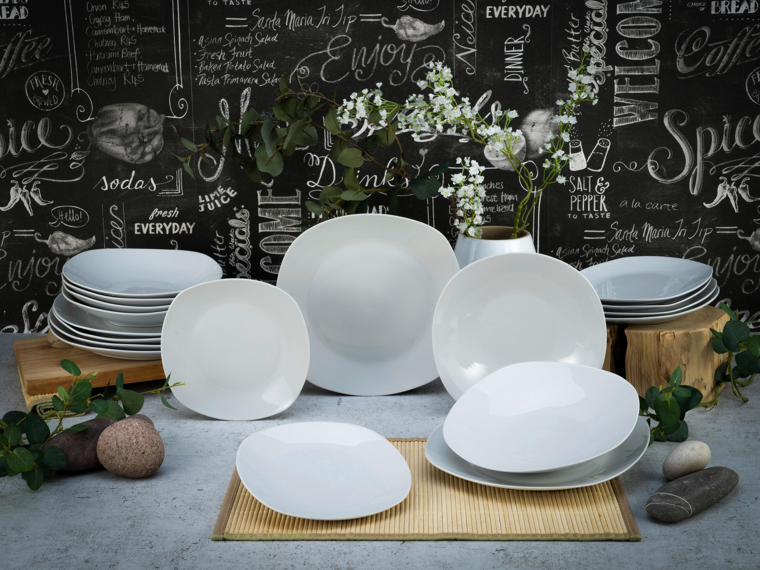 JÍDELNÍ SOUPRAVA, porcelán - bílá, Basics, keramika - Creatable