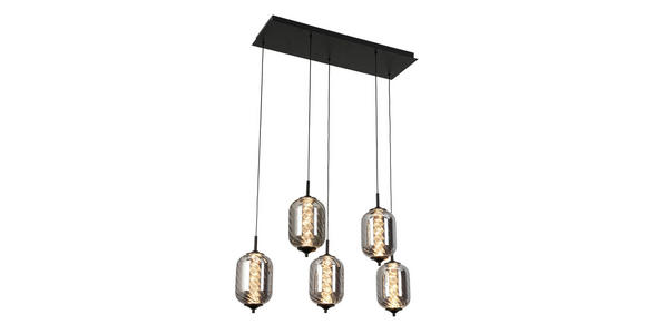 LED-HÄNGELEUCHTE 73/23/120 cm - Chromfarben/Schwarz, Design, Glas/Metall (73/23/120cm) - Novel