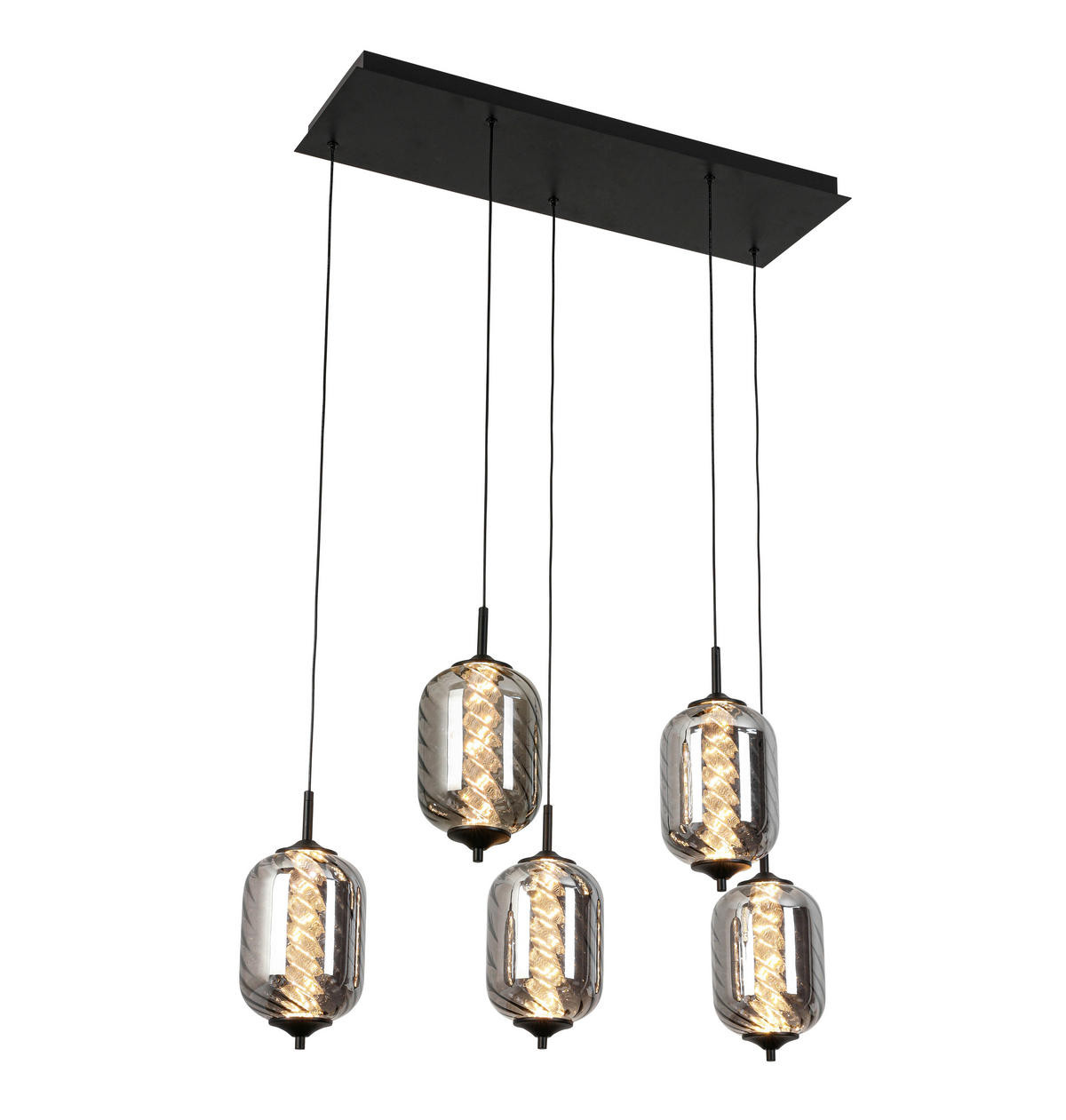 LED-HÄNGELEUCHTE 73/23/120 cm  - Chromfarben/Schwarz, Design, Glas/Metall (73/23/120cm) - Novel