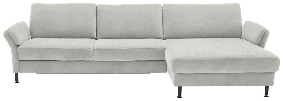 ECKSOFA  in Chenille, Flachgewebe Beige  316/175 cm  - Beige/Schwarz, Design, Textil/Metall (316/175cm) - Dieter Knoll