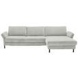ECKSOFA  in Chenille, Flachgewebe Beige  316/175 cm  - Beige/Schwarz, Design, Textil/Metall (316/175cm) - Dieter Knoll