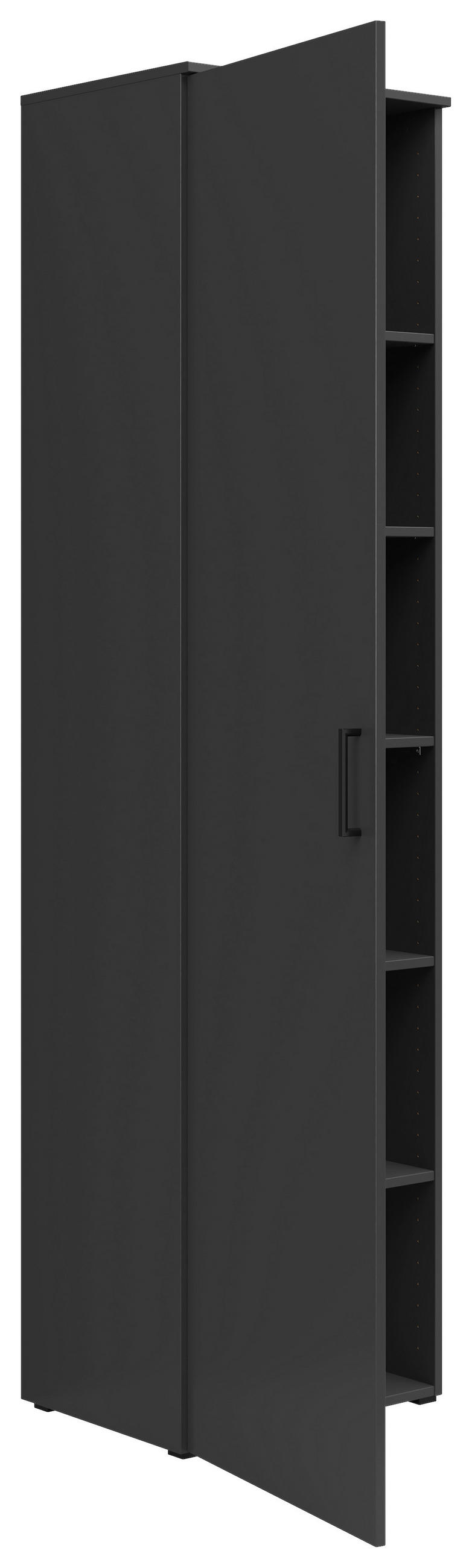 MEHRZWECKSCHRANK 50/195/40 cm  in Graphitfarben  - Anthrazit/Schwarz, MODERN, Holzwerkstoff/Kunststoff (50/195/40cm) - Carryhome