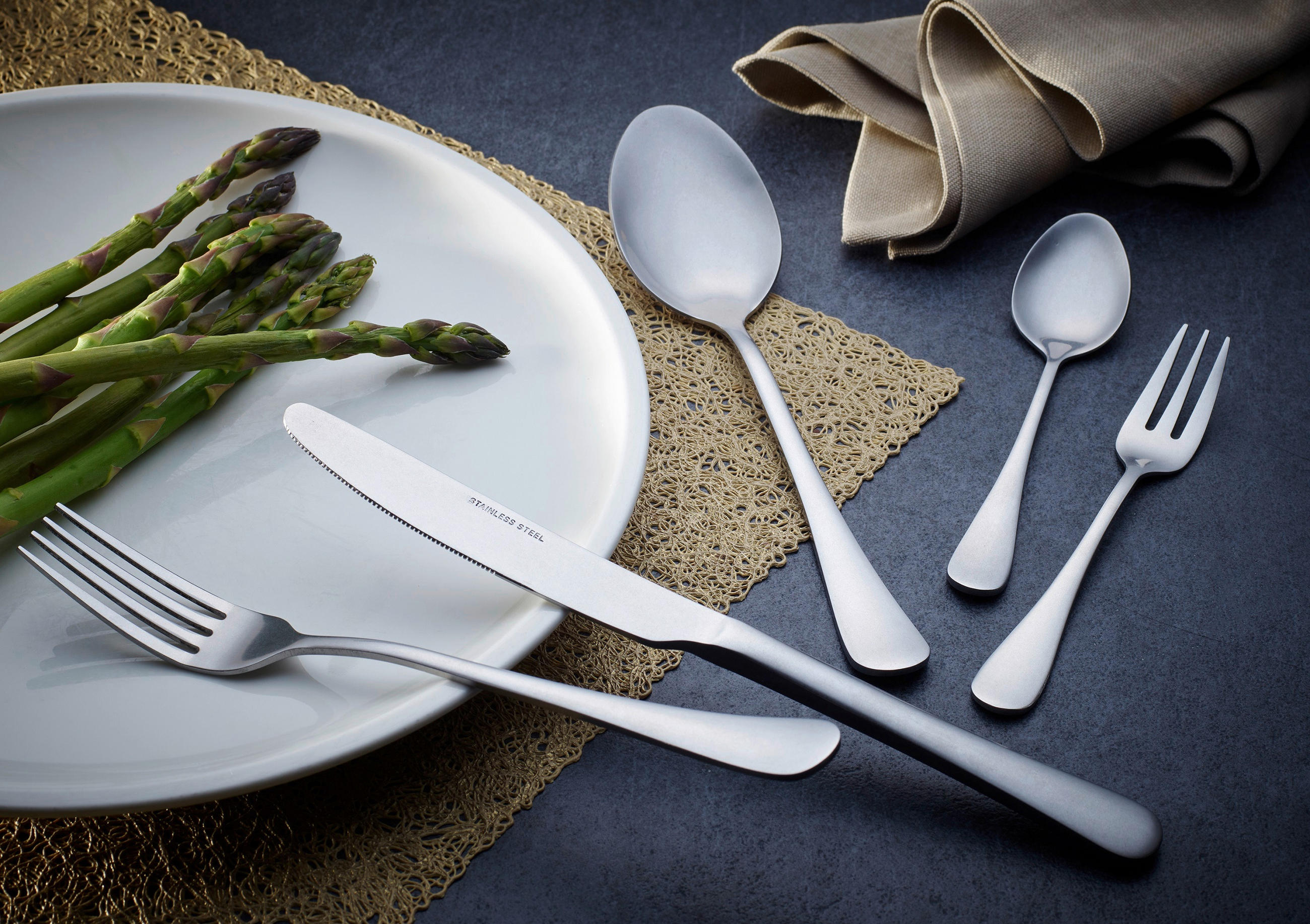 BESTECKSET 30-teilig Edelstahl  - Silberfarben, Basics, Metall - Echtwerk