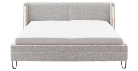 POLSTERBETT Beleuchtung 140/200 cm in Creme - Creme/Schwarz, MODERN, Textil/Metall (140/200cm) - Novel