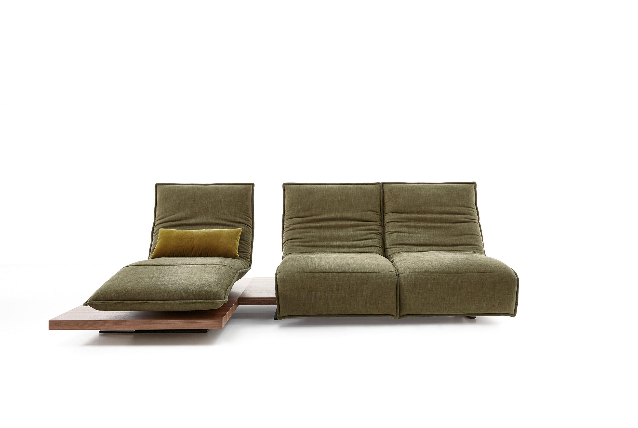 ECKSOFA in Flachgewebe Grün  162/320 cm  - Schwarz/Grün, Natur, Holz/Textil (162/320cm) - Koinor