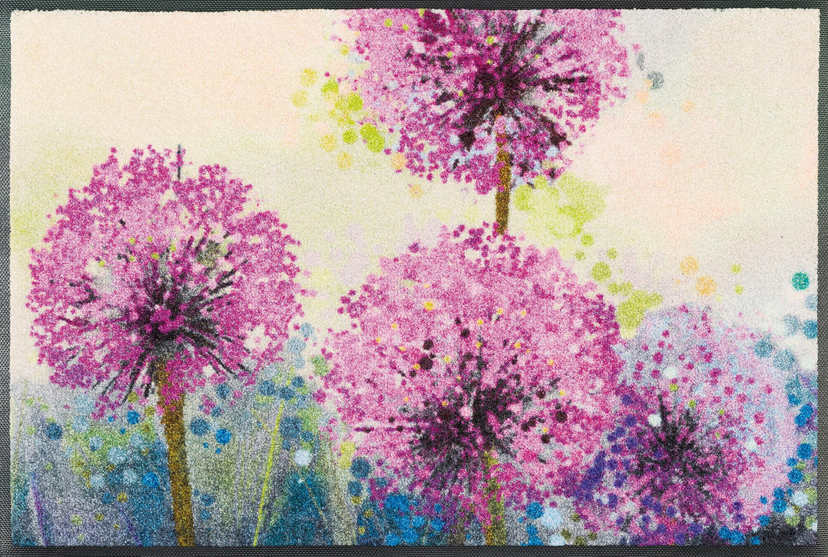 FUßMATTE 50/75 cm Alium  - Violett/Multicolor, KONVENTIONELL, Kunststoff/Textil (50/75cm) - wash+dry