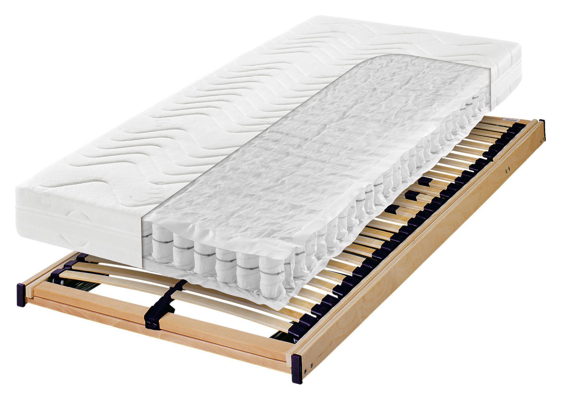 MATRATZENSET 120/200 cm  - Basics, Holz (120/200cm) - Sleeptex