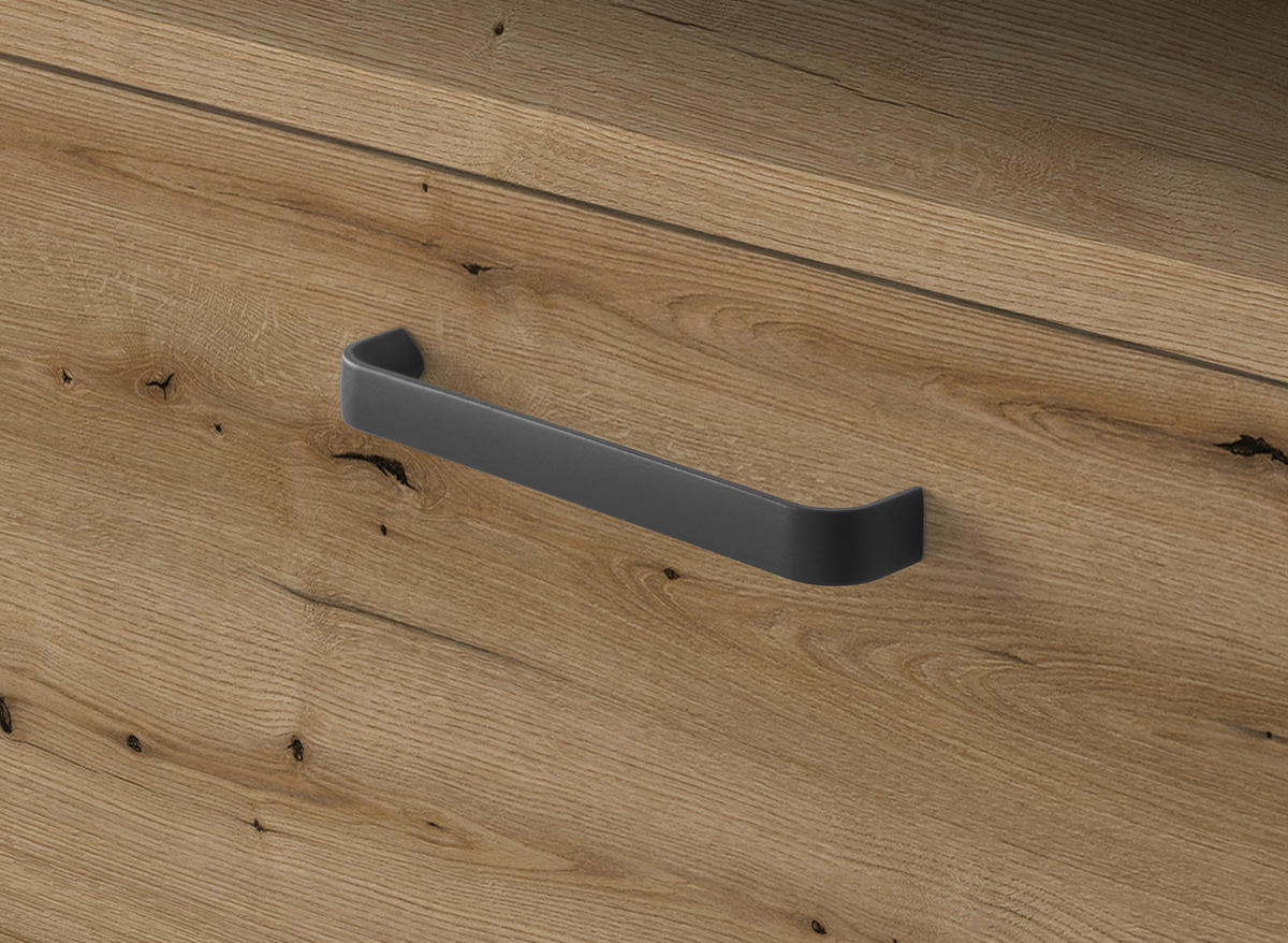 WASCHBECKENUNTERSCHRANK 70/60/35 cm  - Eichefarben/Schwarz, MODERN, Holzwerkstoff/Kunststoff (70/60/35cm) - MID.YOU