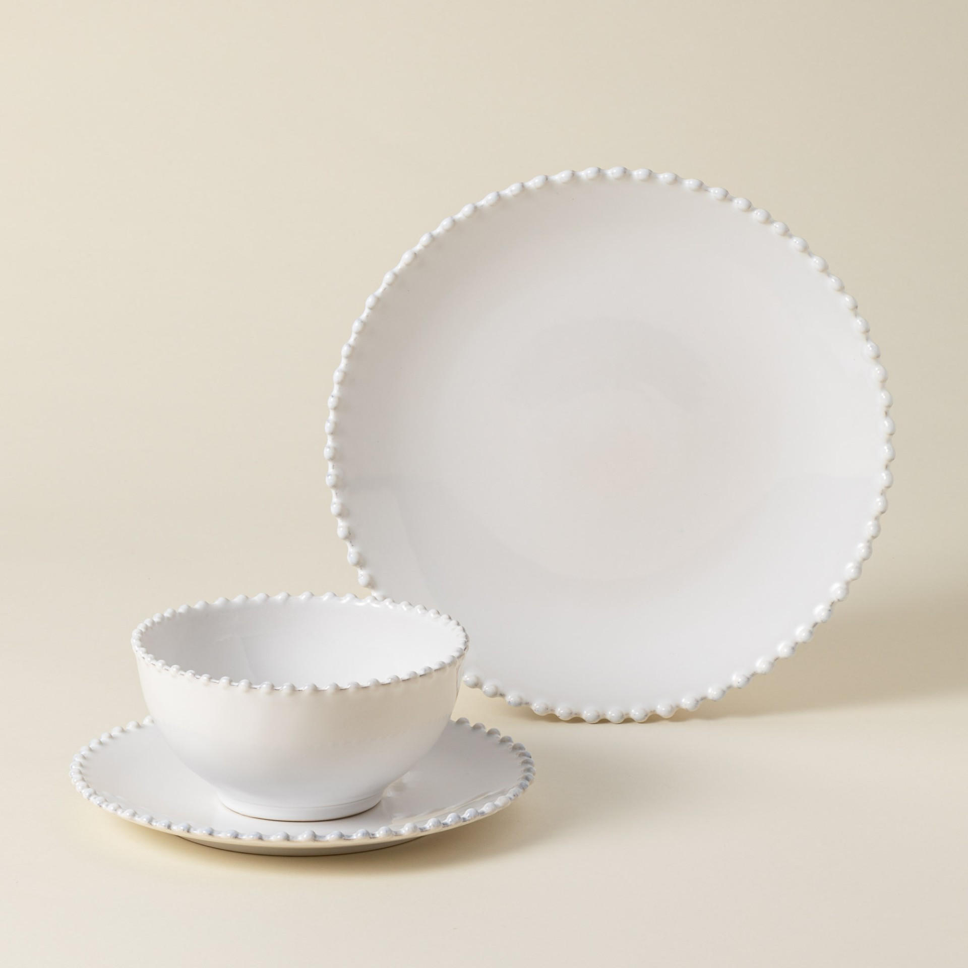 KOMBISERVICE Weiß Hochglanz PEARL 12-teilig 4 Personen  - Weiß Hochglanz, Basics, Keramik - Costa Nova