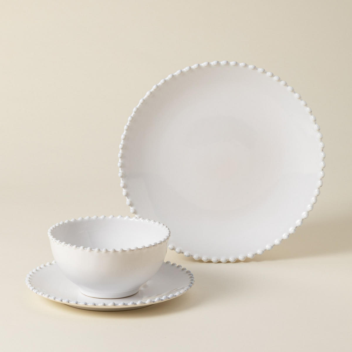 KOMBISERVICE Weiß Hochglanz PEARL 12-teilig 4 Personen  - Weiß Hochglanz, Basics, Keramik - Costa Nova