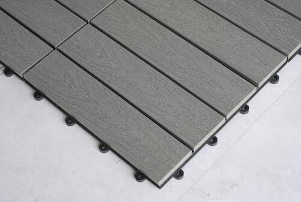 TERRASSENFLIESE 11 Stück  - Grau, KONVENTIONELL, Holzwerkstoff (30/30/2,4cm) - Ambia Garden