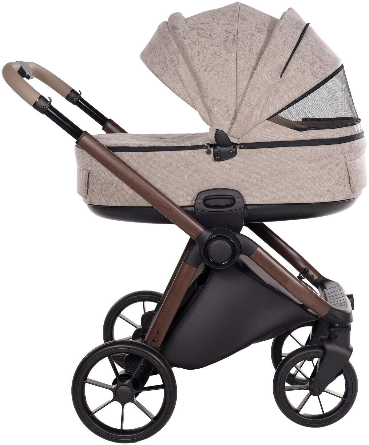 KINDERWAGENSET  Facetty  Vanilla Mousse  - Beige/Braun, Design, Textil/Metall (104,5/62/94cm) - Jimmylee