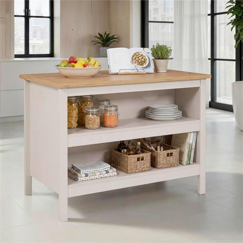 KUHINJSKI OTOK - kašmir/hrast artisan, Moderno, leseni material (124/91,5/75cm) - Xora