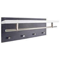 WANDGARDEROBE  in Schwarz, Weiß, Edelstahlfarben  - Edelstahlfarben/Schwarz, Design, Holzwerkstoff/Metall (75/30/26cm) - Carryhome