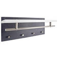 WANDGARDEROBE  in Schwarz, Weiß, Edelstahlfarben  - Edelstahlfarben/Schwarz, Design, Holzwerkstoff/Metall (75/30/26cm) - Carryhome