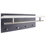 WANDGARDEROBE  in Schwarz, Weiß, Edelstahlfarben  - Edelstahlfarben/Schwarz, Design, Holzwerkstoff/Metall (75/30/26cm) - Carryhome