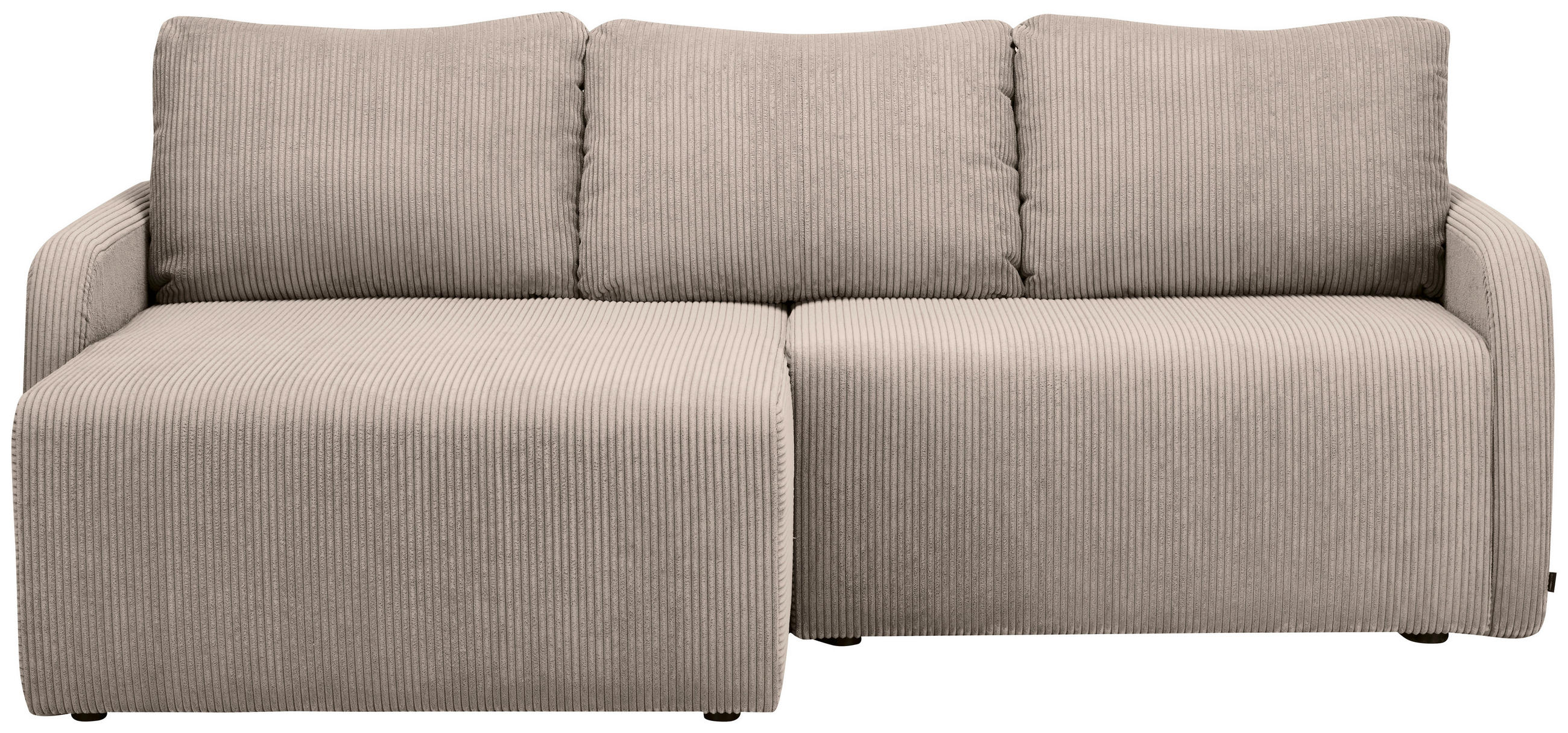 ECKSOFA Taupe Cord  - Taupe/Schwarz, KONVENTIONELL, Kunststoff/Textil (217/146cm) - Carryhome