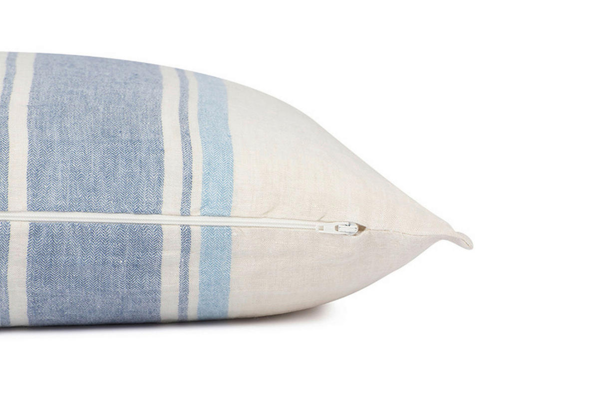KISSENHÜLLE Linen 40/60 cm  - Blau/Naturfarben, Konventionell, Textil (40/60cm) - Tom Tailor