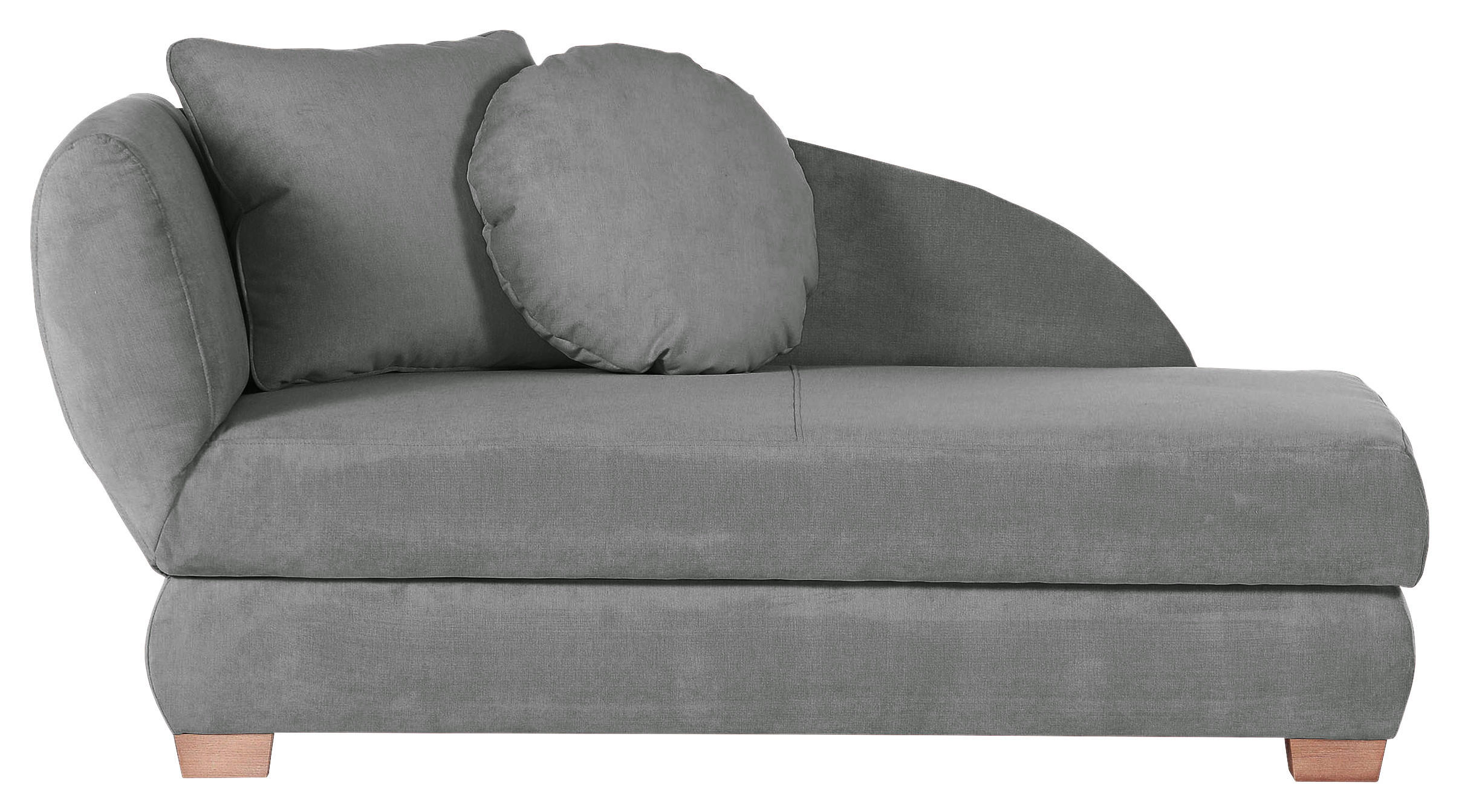 RÉCAMIERE Grau Mikrofaser  - Eichefarben/Grau, LIFESTYLE, Holz/Textil (176/85/88cm) - Xora