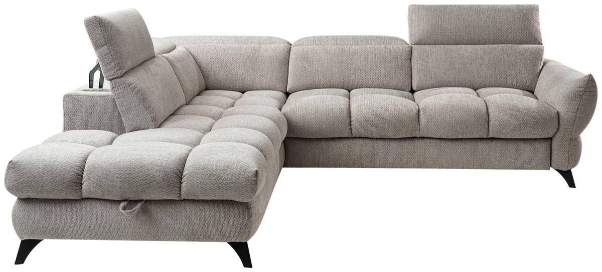 HÖRNSOFFA i cappuccino  - cappuccino/svart, Design, metall/textil (234/263cm) - Stylife