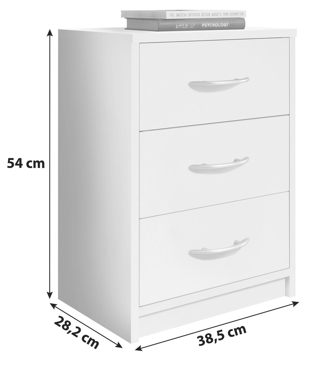 NOČNÍ STOLEK, barvy grafitu, 38,5/54/28,2 cm - barvy grafitu, Basics (38,5/54/28,2cm) - P & B