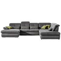 WOHNLANDSCHAFT Grau Mikrofaser  - Chromfarben/Grau, Design, Textil (195/371/260cm) - Beldomo Style