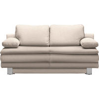 SCHLAFSOFA Bruno  mit Fußauswahl, Stoffauswahl Flachgewebe Sandfarben  - Sandfarben/Chromfarben, Design, Textil/Metall (194/96/86cm) - Novel