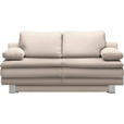 SCHLAFSOFA Bruno in Flachgewebe Sandfarben  - Sandfarben/Chromfarben, Design, Textil/Metall (194/96/86cm) - Novel