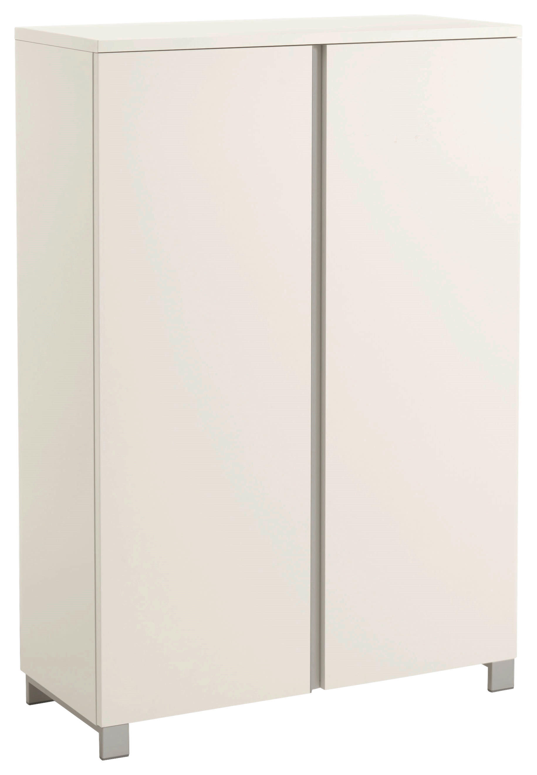 SCHUHSCHRANK Silberfarben, Weiß  - Silberfarben/Weiß, Design, Holzwerkstoff/Metall (84/126/37cm)
