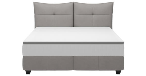 BOXSPRINGBETT 180/200 cm  in Grau  - Schwarz/Grau, Design, Leder/Holzwerkstoff (180/200cm) - Esposa