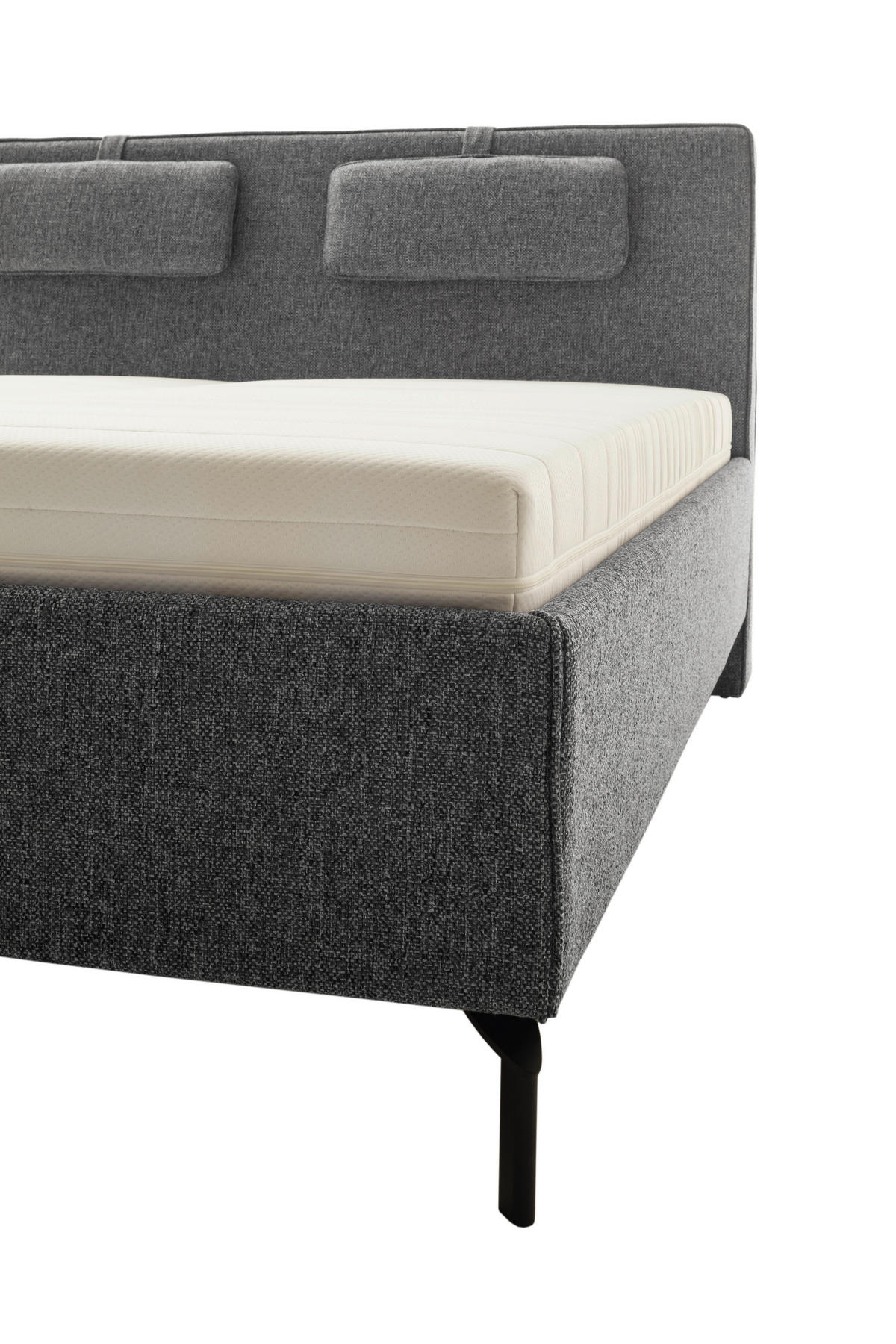 POLSTERBETT Lattenrost, Bettkasten Grau 180/200 cm  - Birkefarben/Buchefarben, Design, Holz/Textil (180/200cm) - Schöner Wohnen
