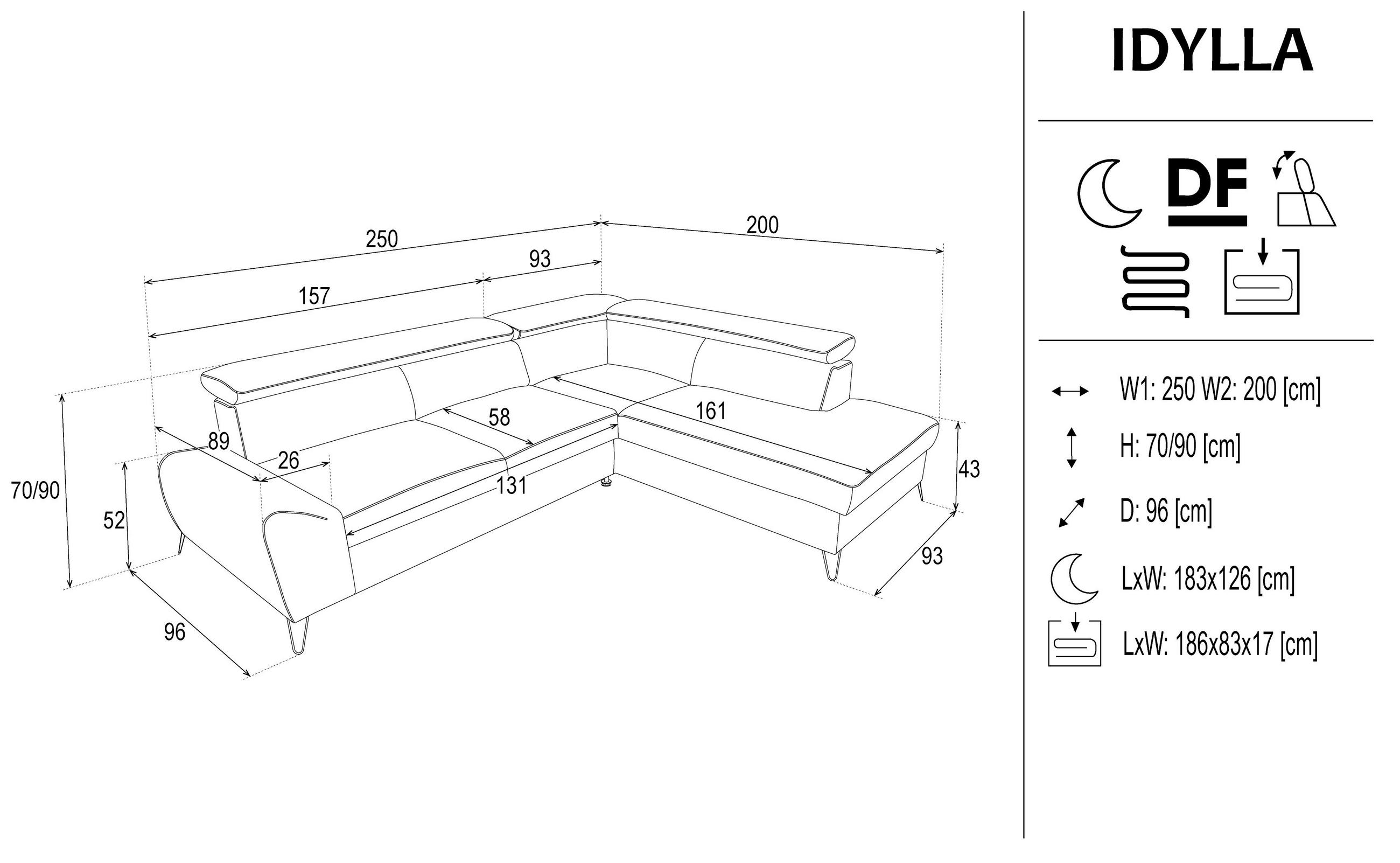 ECKSOFA in Flachgewebe Hellgrau  - Hellgrau/Schwarz, Design, Textil/Metall (250/200cm) - Stylife
