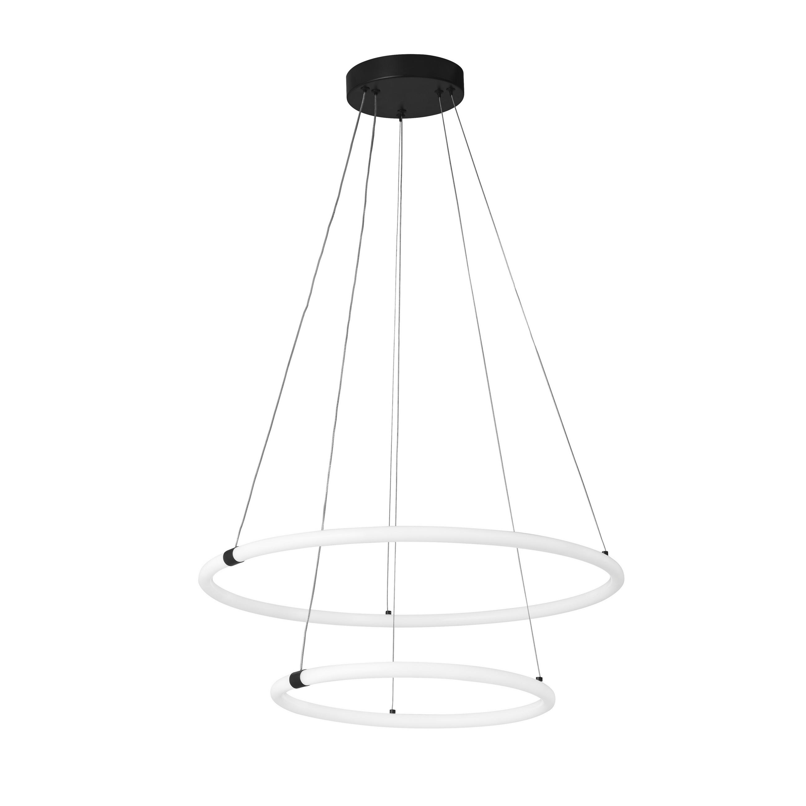 LED-PENDELLEUCHTE Revolve 59/120 cm   - Schwarz/Weiß, MODERN, Kunststoff/Metall (59/120cm) - Searchlight