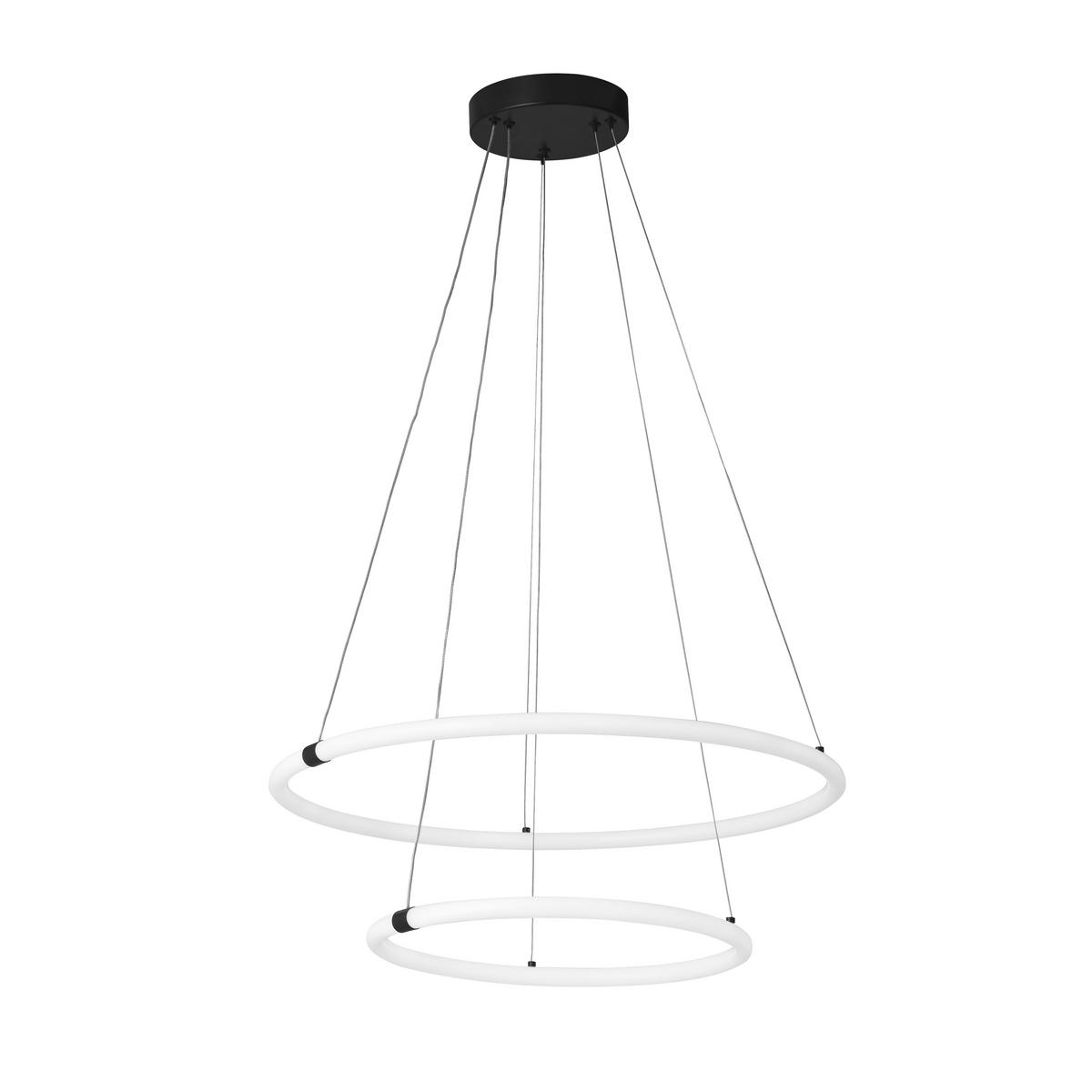 LED-PENDELLEUCHTE Revolve 59/120 cm   - Schwarz/Weiß, MODERN, Kunststoff/Metall (59/120cm) - Searchlight