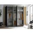 DREHTÜRENSCHRANK  in Graphitfarben  - Schwarz/Graphitfarben, MODERN, Glas/Holzwerkstoff (225/225/52cm) - Carryhome